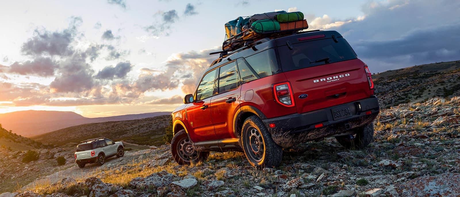 Ford Bronco off-road at sunset