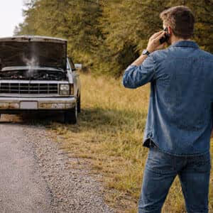 Stranded truck on the roadside