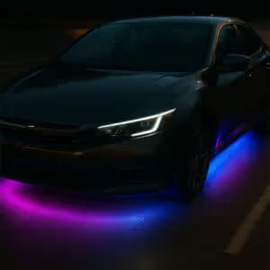 Car with underglow lighting